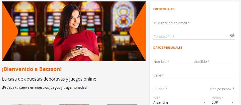 Regístrate en Betsson